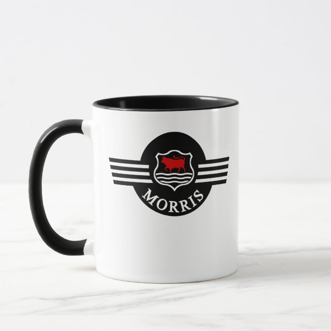Tasse blanche de mineur de Morris personnalisée (Gauche)