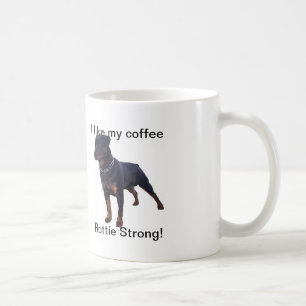 Tasse blanche de rottweiler