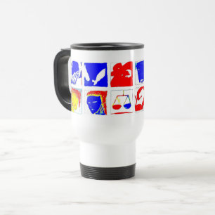 Tasse blanche de symboles d'astrologie