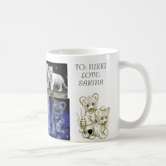tasse blanche de tigre