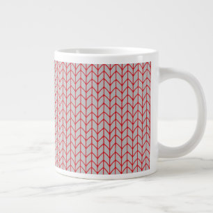 Tasse blanche grande en tricot gris ROUGE 