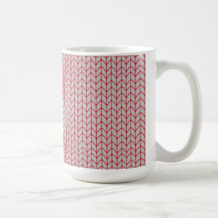Tasse blanche haute en tricot gris ROUGE