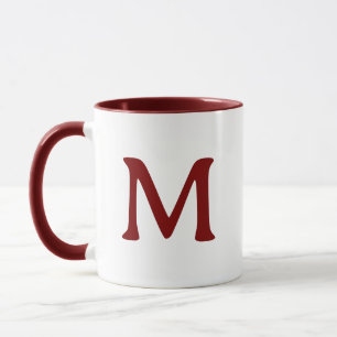 Tasse blanche moderne marron personnalisée avec mo