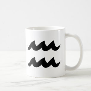 Tasse blanche noire de Verseau