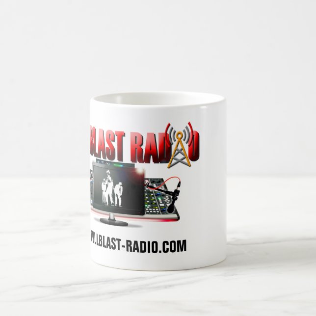 Tasse blanche par radio de Fullblast (Centre)