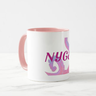 Tasse blanche/rose avec design tentaculaire et log