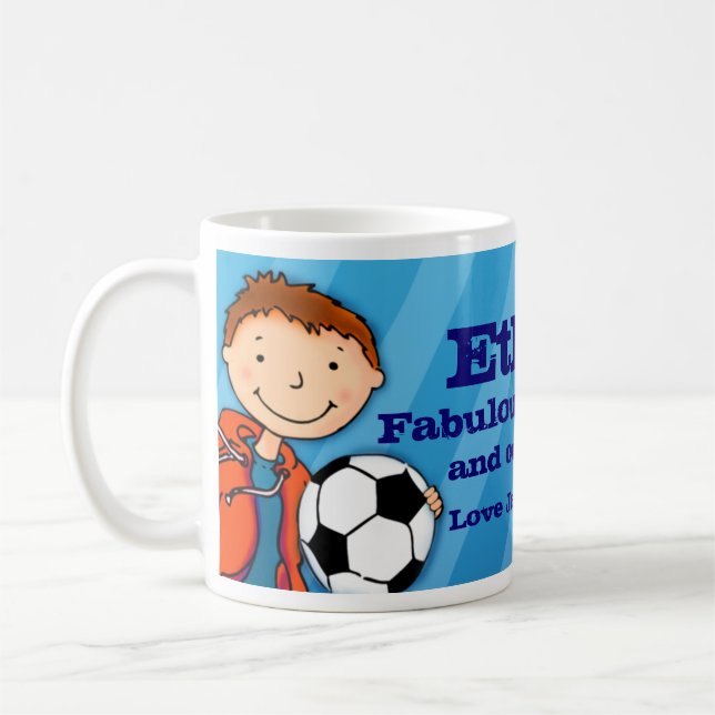 Tasse Blau des Fußballfußballhelden (Links)