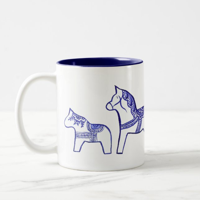 Tasse "Blaue und weiße Dala" (Links)