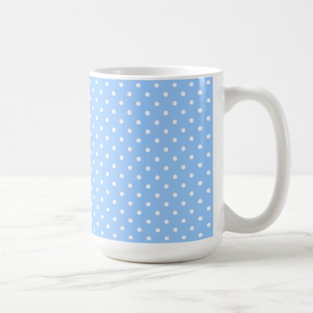 Tasse/blaue und weiße Polka-Punkte Kaffeetasse (Rechts)