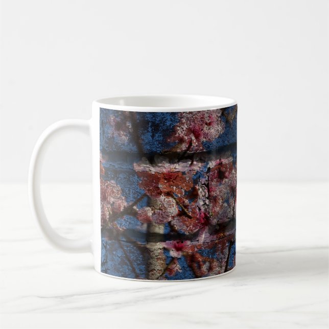 Tasse Blauer Stein und Blüten (Links)