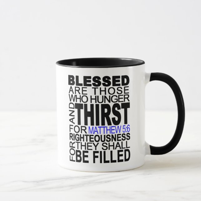 Tasse Blessed sont ceux… Citation de vers de bible de (Droite)