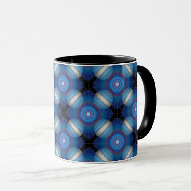 Tasse Bleu Spacey Géométrique (Devant droit)