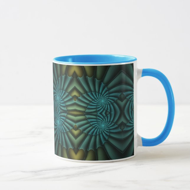 Tasse Bleu Tango Bleu Abstrait Spiral (Droite)