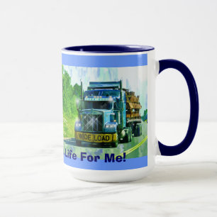 Tasse bleue d'arrêt de mine de camion de la grande