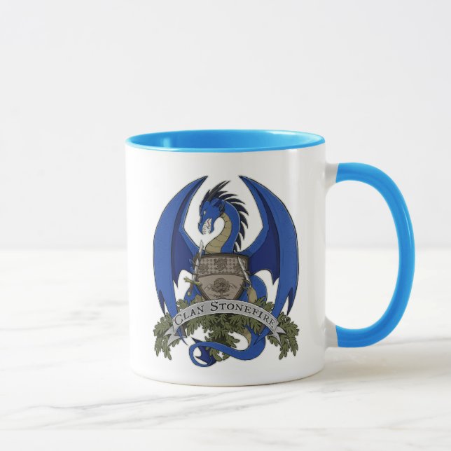Tasse bleue de crête de dragon de Stonefire (Droite)