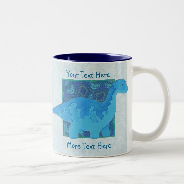 Tasse bleue de dinosaure (Droit)
