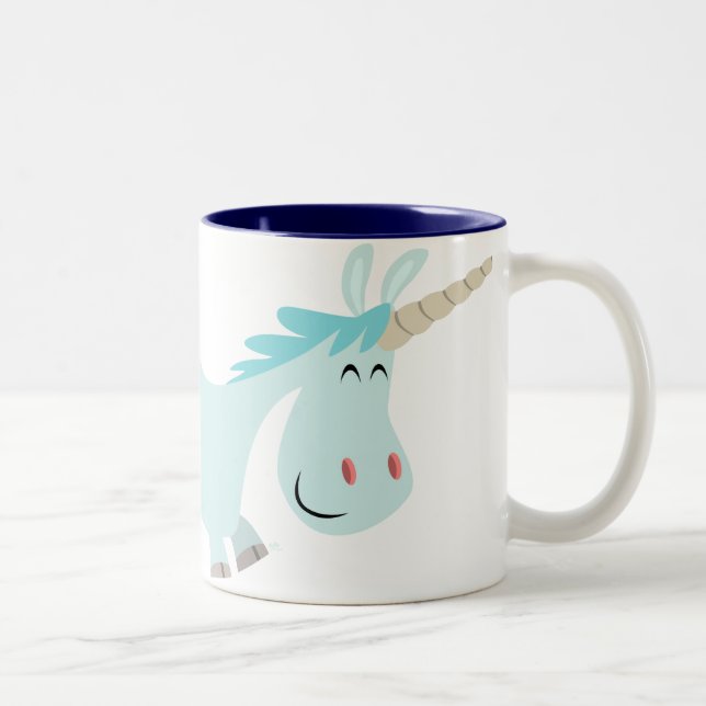 Tasse bleue de licorne de bande dessinée (Droit)