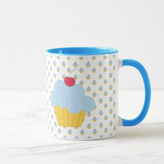 Tasse bleue de petit gâteau (Droite)