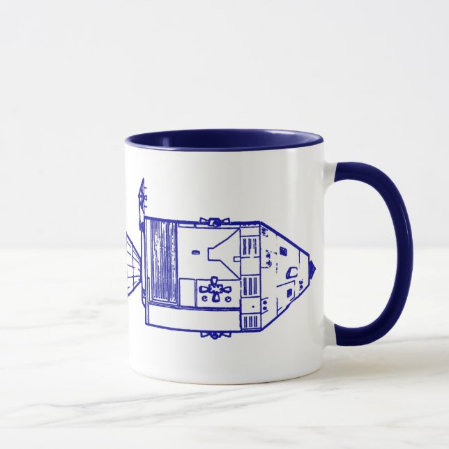 Tasse bleue "de PLAN d'APOLLO CM/MISSION" (Droite)