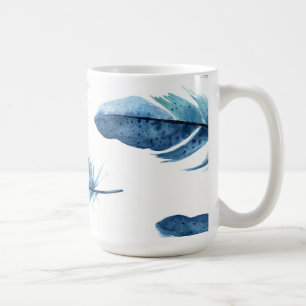 Tasse bleue de plume