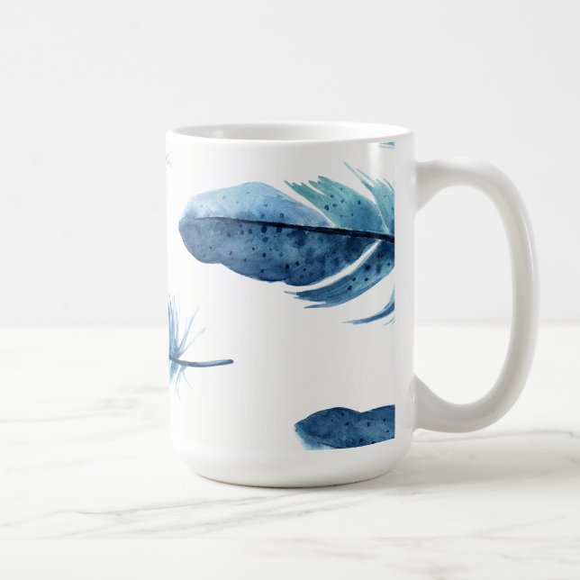 Tasse bleue de plume (Droite)