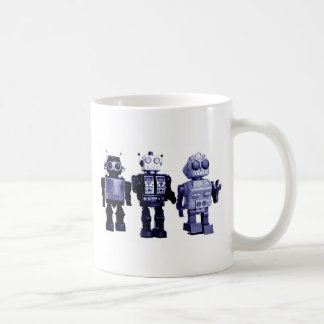 tasse bleue de robots
