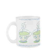 Tasse bleue de service à thé