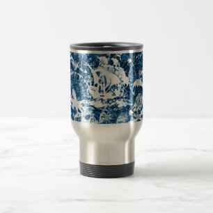 Tasse bleue de voyage d'arrière - plan de pirates