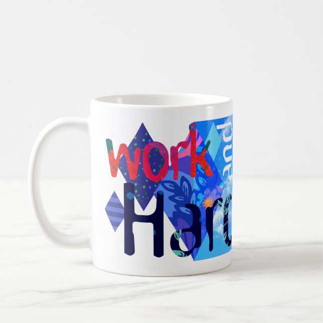 Tasse bleue de "Work&Be" (Gauche)