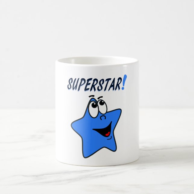Tasse bleue lunatique de superstar de bande (Centre)