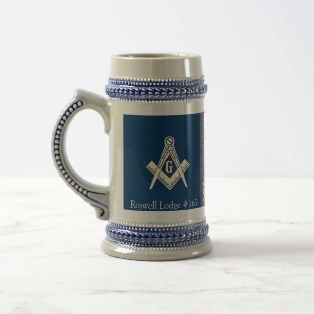Tasse bleue maçonnique de loge (Gauche)