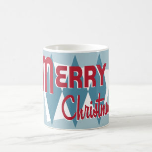 Tasse bleue moderne de Noël de la rétro moitié 