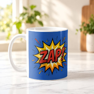 Tasse bleue Pop Art de bande dessinée ZAP