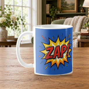 Tasse bleue Pop Art de bande dessinée ZAP