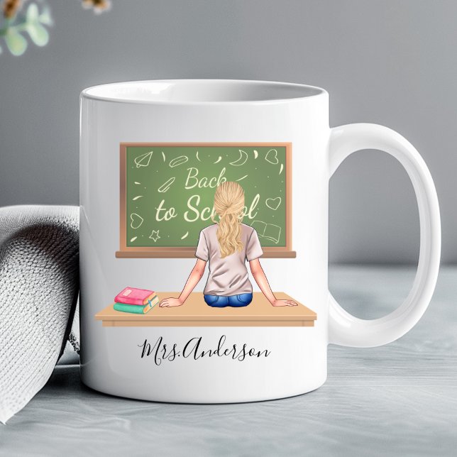 Tasse Blonde zur Schulkartentelehrerin (Von Creator hochgeladen)