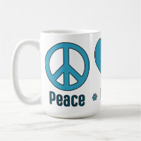 Tasse, Blue Design Peace Liebe BBG