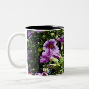 TASSE; Blumenmuster. 2-Ton Zweifarbige Tasse