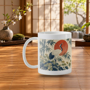 Tasse botanique japonaise Crane Bambou et Ginkgo