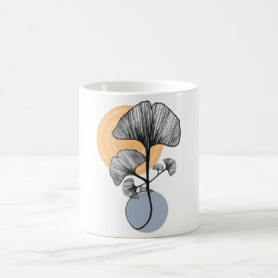 Tasse botanique moderne à feuille de Ginkgo