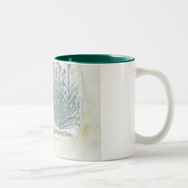 Tasse - botanischer Druck mit zwei Tönen (Rechts)