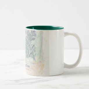 Tasse - botanischer Druck mit zwei Tönen