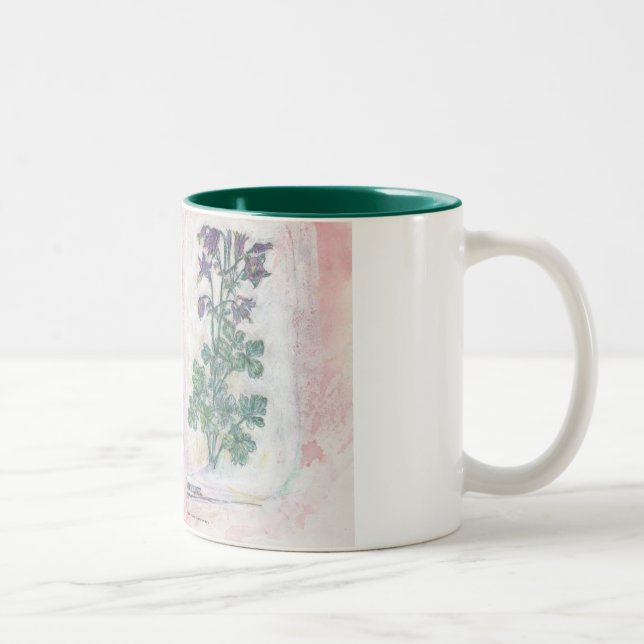 Tasse - botanischer Druck mit zwei Tönen (Rechts)