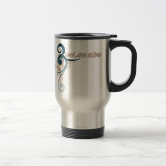 Tasse bouclée bleue de voyage du Colorado de