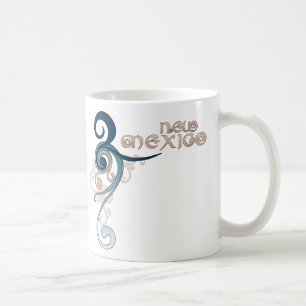 Tasse bouclée bleue du Nouveau Mexique de remous