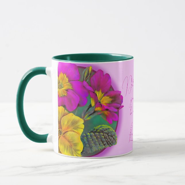 Tasse Bouteille cadeau d'art floral Primula (Gauche)