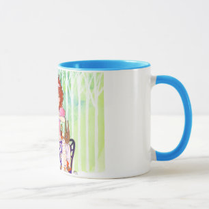 Tasse Brunch de lapins de Pâques avec la petite fille