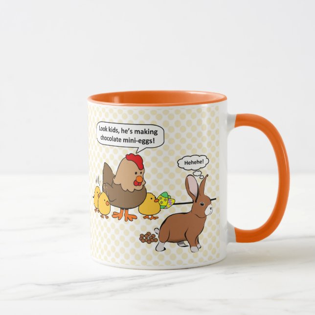 Tasse Bunny fait chocolat poop drôle dessin animé (Droite)