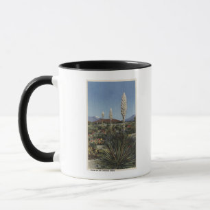 Tasse Cactus de CaliforniaYucca en fleur dans le désert