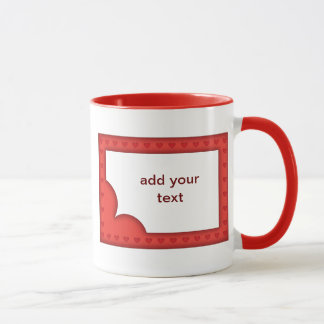 Tasse Cadre rouge romantique avec des coeurs