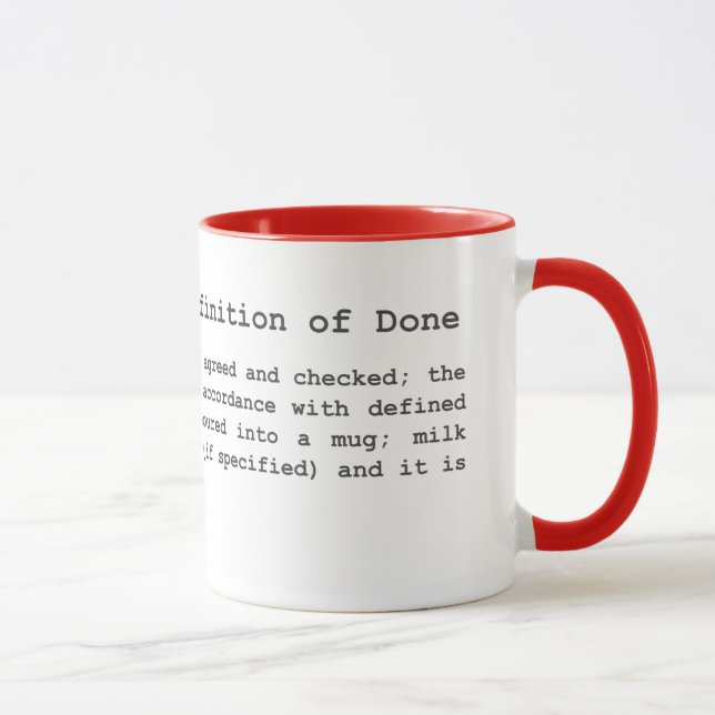 Tasse Café agile - définition de fait (Droite)